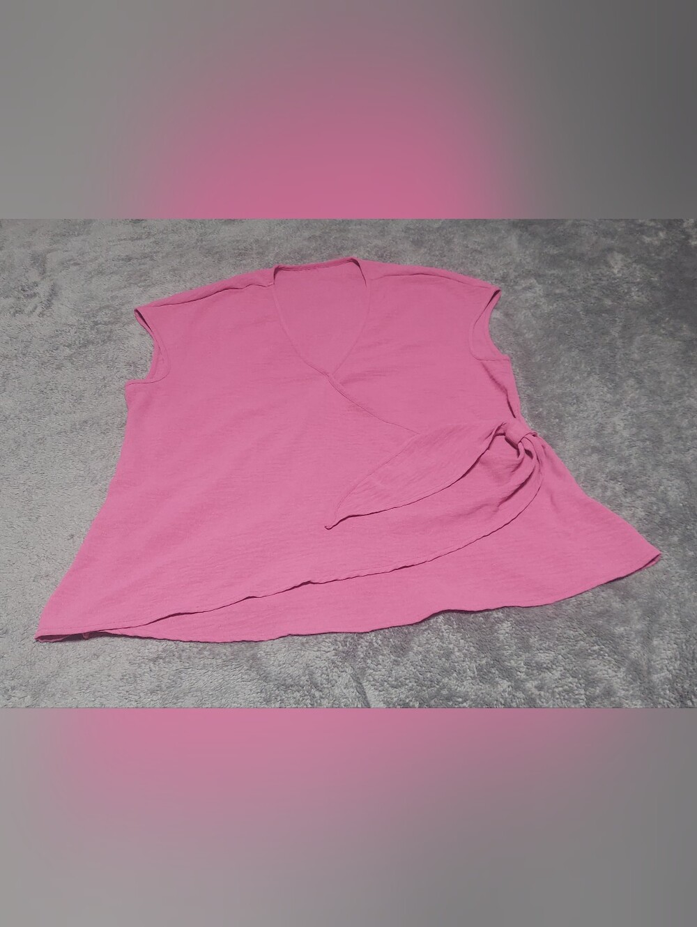 Shein Women's Pink V-Neck Wrap-Style Knit Top